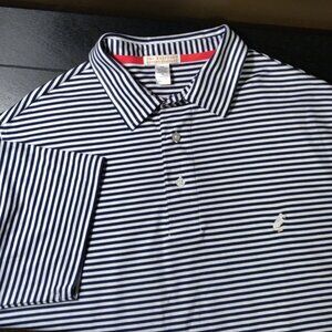 The Beaufort Bonnet Company Navy/White Stripe Croquet Polo Men's Size XL